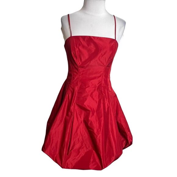 ZAC by zac posen balloon hem dress red mini Sz 4 - Picture 1 of 5
